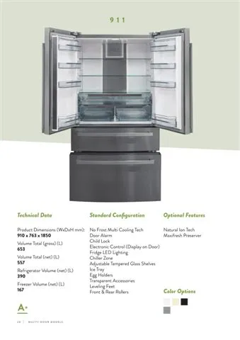 No-Frost Double Door Export Refrigerator (Tropical Climate) Model 55 — Major Appliances, Refrigeration & Consumer Electronics | AFRIMEKS Foreign Trade
