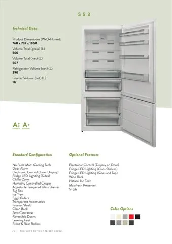No-Frost Double Door Export Refrigerator (Tropical Climate) Model 71 — Major Appliances, Refrigeration & Consumer Electronics | AFRIMEKS Foreign Trade