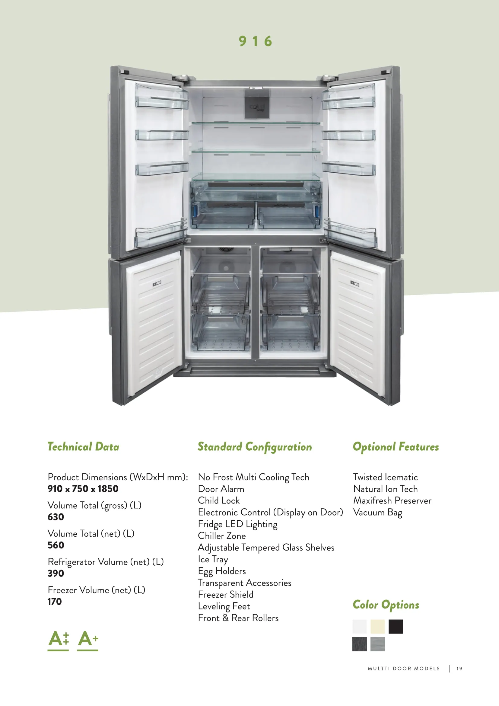 No-Frost Double Door Export Refrigerator (Tropical Climate) Model 185 — Major Appliances, Refrigeration & Consumer Electronics | AFRIMEKS Foreign Trade