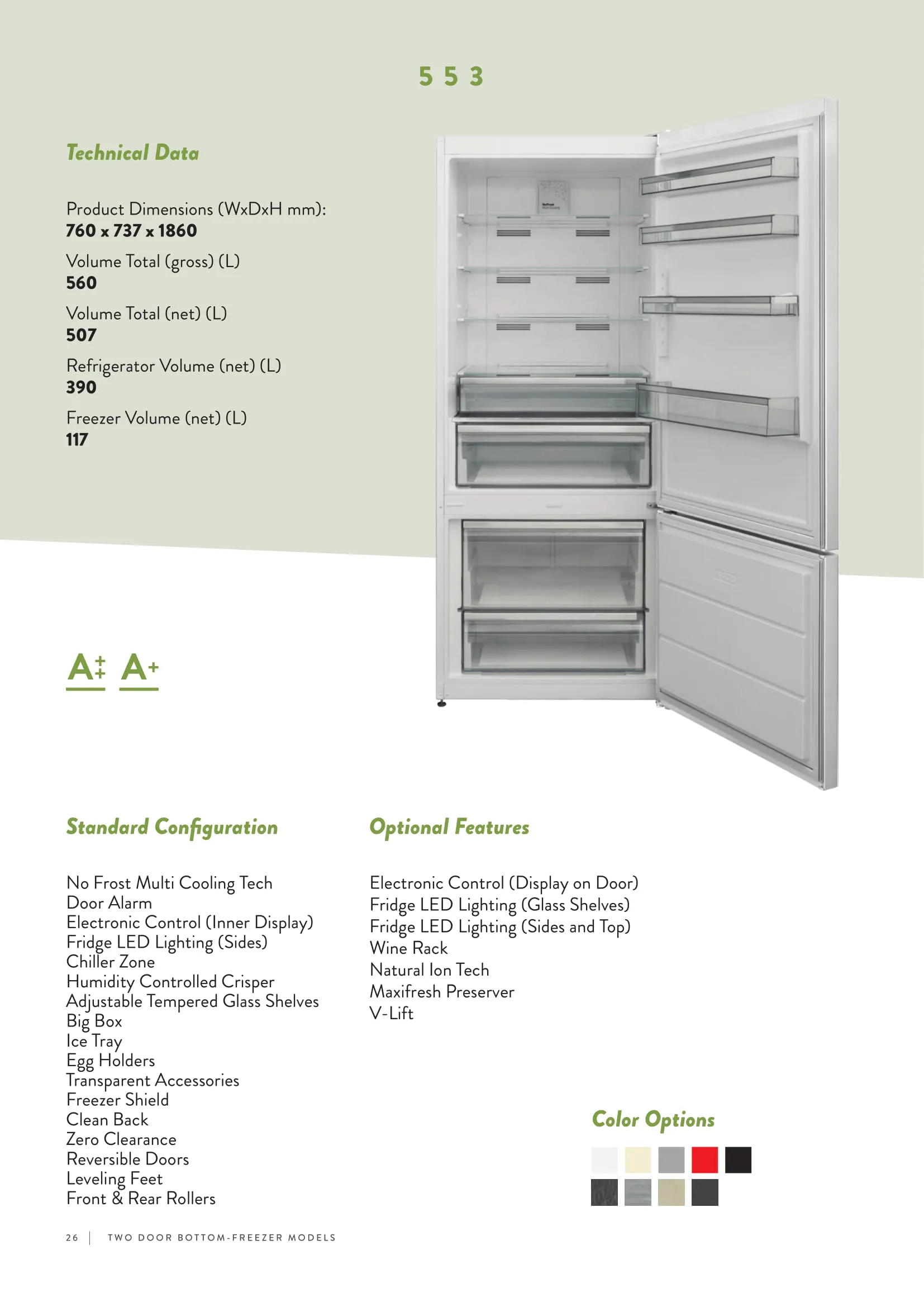 No-Frost Double Door Export Refrigerator (Tropical Climate) Model 10 — Major Appliances, Refrigeration & Consumer Electronics | AFRIMEKS Foreign Trade