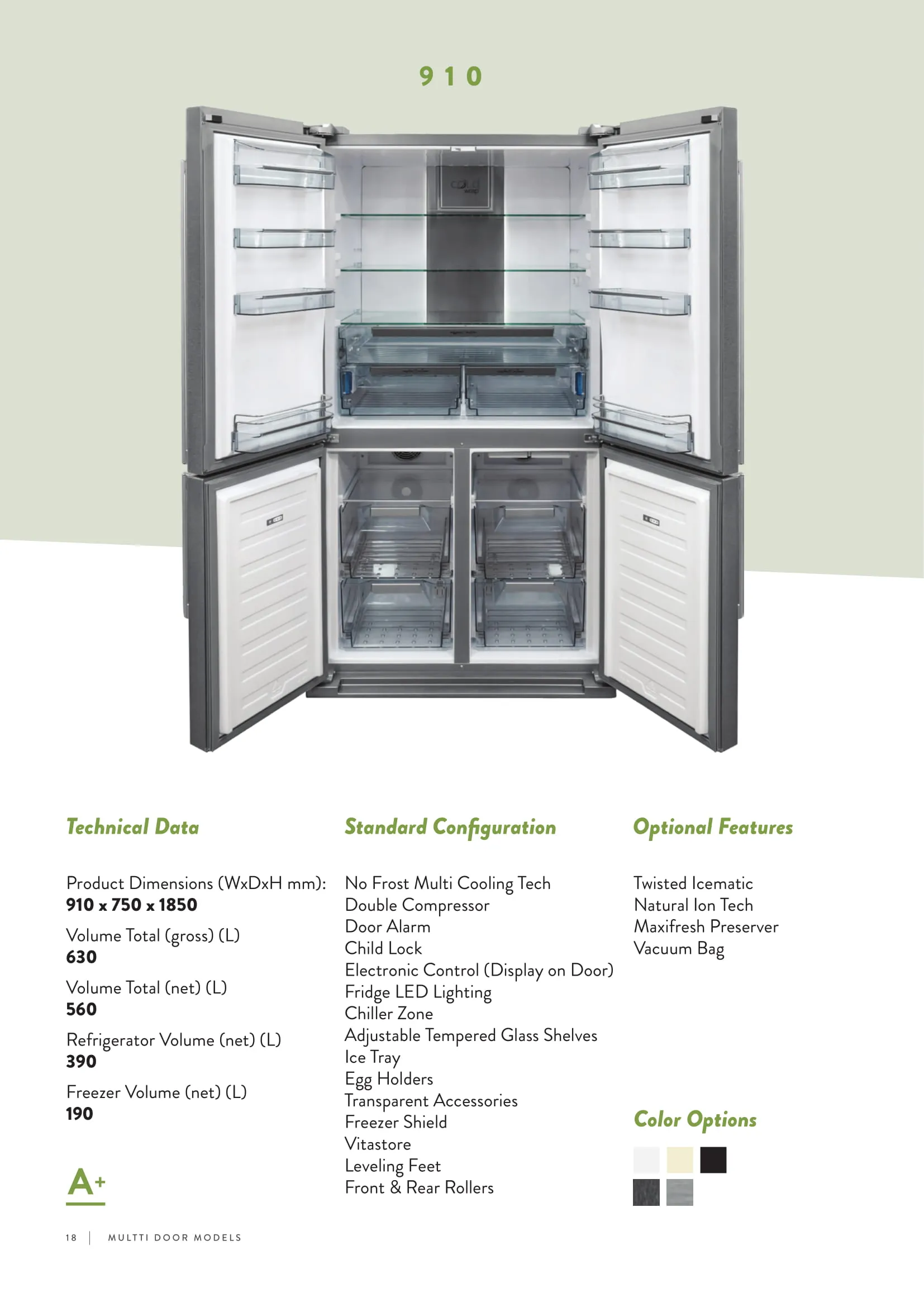 No-Frost Double Door Export Refrigerator (Tropical Climate) Model 75 — Major Appliances, Refrigeration & Consumer Electronics | AFRIMEKS Foreign Trade
