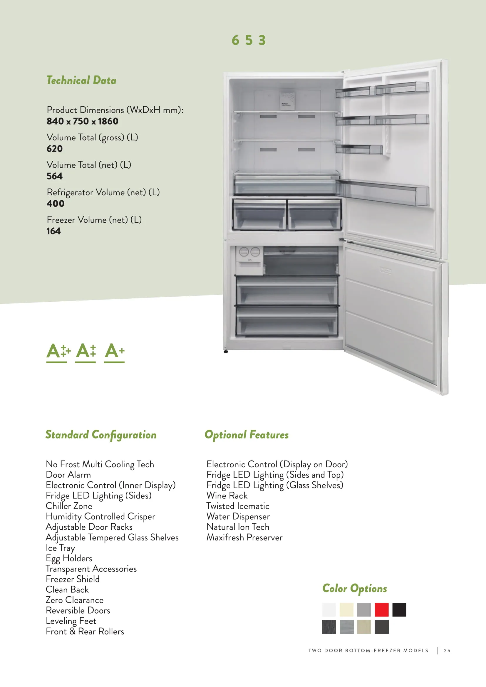 No-Frost Double Door Export Refrigerator (Tropical Climate) Model 186 — Major Appliances, Refrigeration & Consumer Electronics | AFRIMEKS Foreign Trade