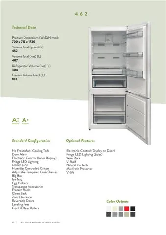 No-Frost Double Door Export Refrigerator (Tropical Climate) Model 124 — Major Appliances, Refrigeration & Consumer Electronics | AFRIMEKS Foreign Trade