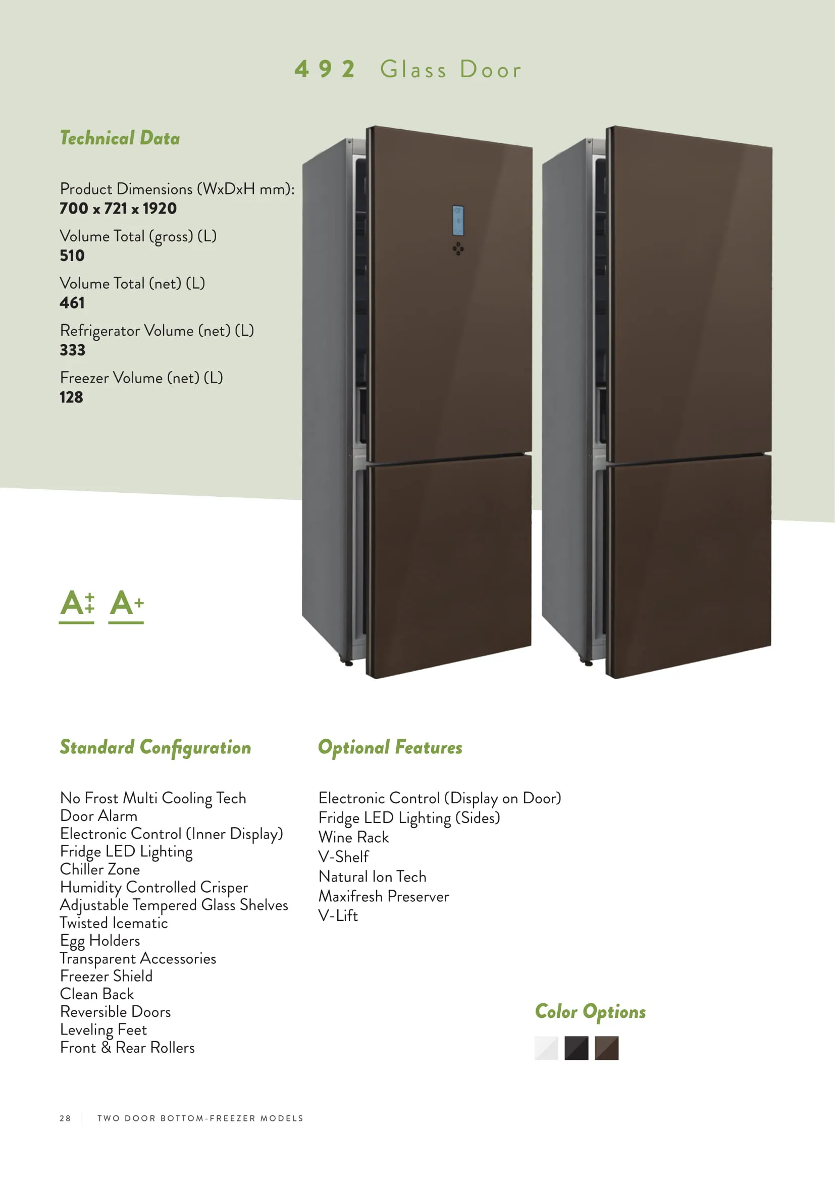 No-Frost Double Door Export Refrigerator (Tropical Climate) Model 45 — Major Appliances, Refrigeration & Consumer Electronics | AFRIMEKS Foreign Trade