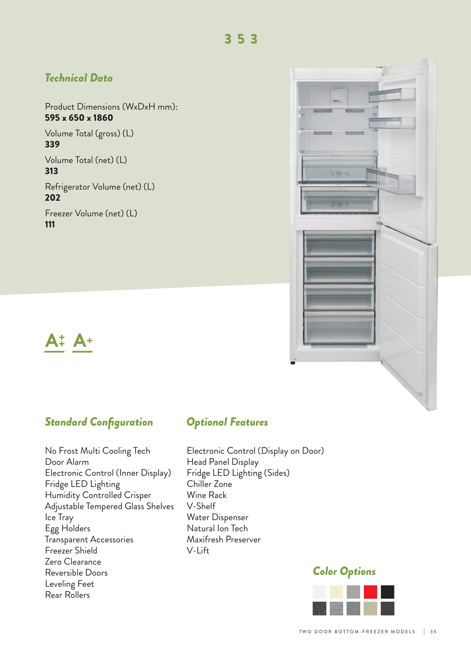 No-Frost Double Door Export Refrigerator (Tropical Climate) Model 13 — Major Appliances, Refrigeration & Consumer Electronics | AFRIMEKS Foreign Trade