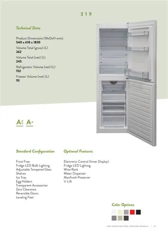No-Frost Double Door Export Refrigerator (Tropical Climate) Model 12 — Major Appliances, Refrigeration & Consumer Electronics | AFRIMEKS Foreign Trade