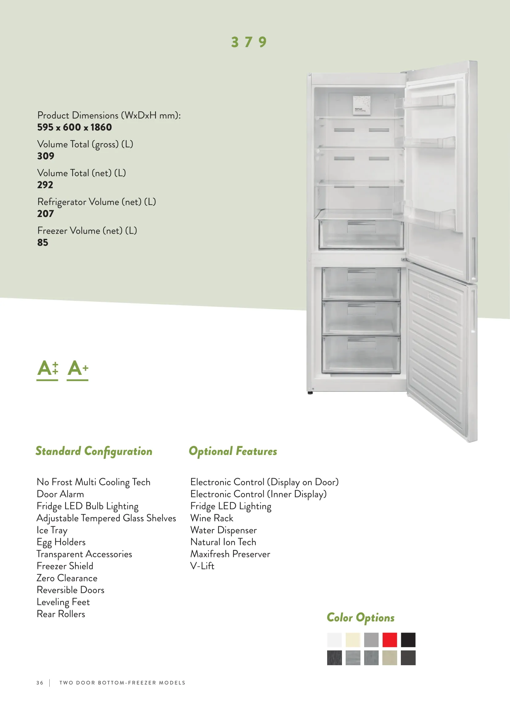 No-Frost Double Door Export Refrigerator (Tropical Climate) Model 193 — Major Appliances, Refrigeration & Consumer Electronics | AFRIMEKS Foreign Trade