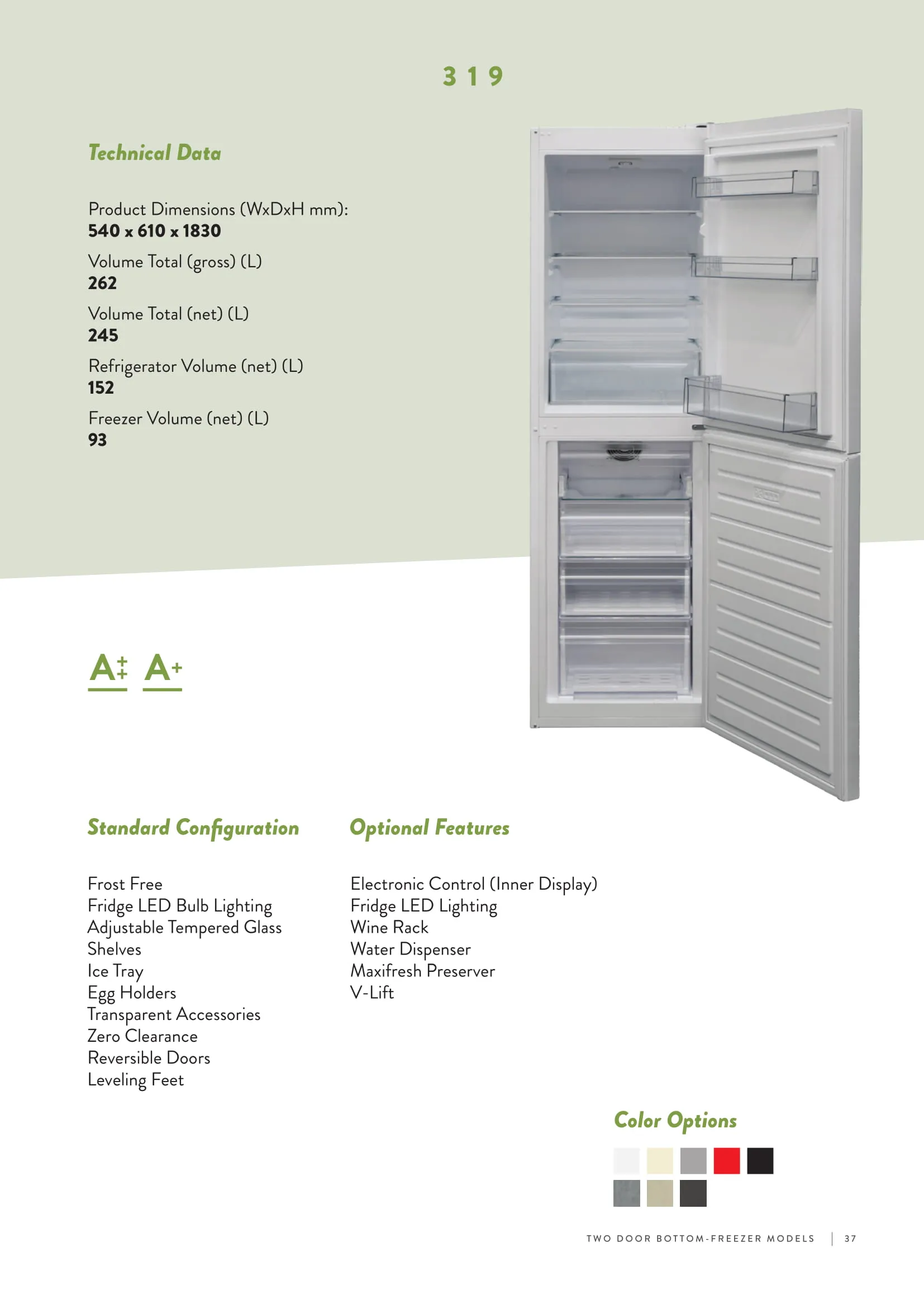 No-Frost Double Door Export Refrigerator (Tropical Climate) Model 132 — Major Appliances, Refrigeration & Consumer Electronics | AFRIMEKS Foreign Trade