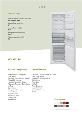 No-Frost Double Door Export Refrigerator (Tropical Climate) Model 6 — Major Appliances, Refrigeration & Consumer Electronics | AFRIMEKS Foreign Trade