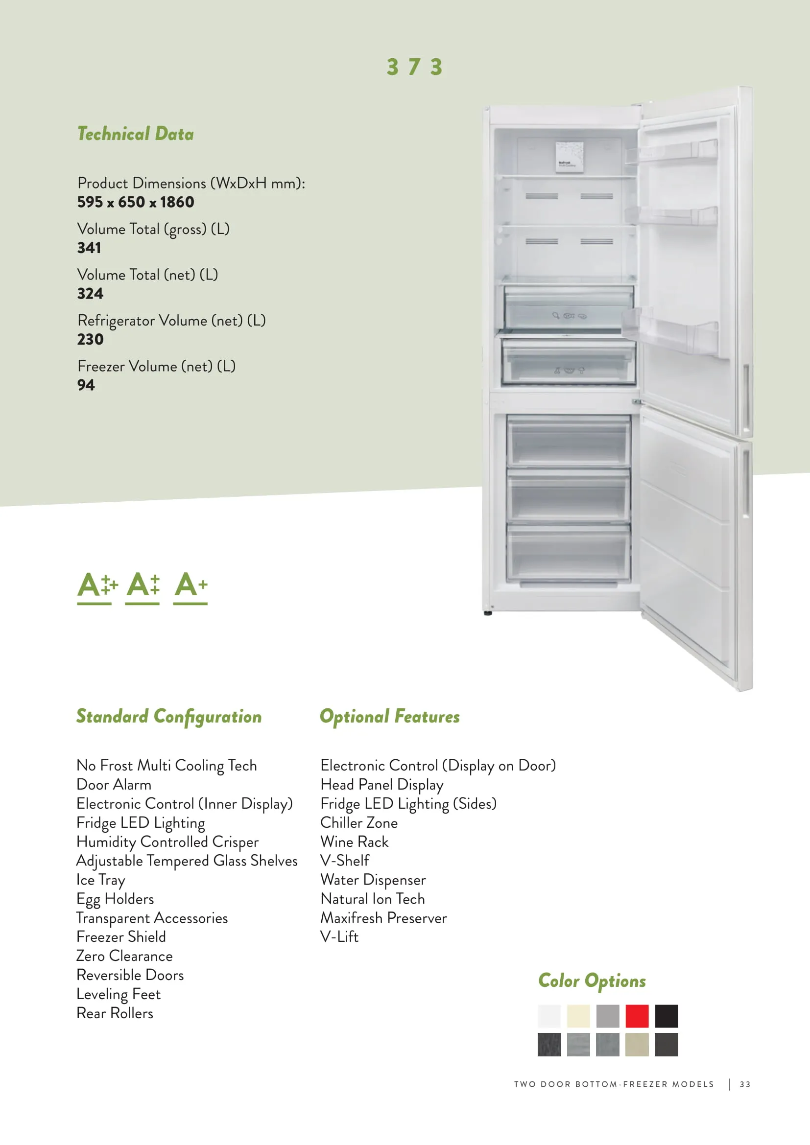 No-Frost Double Door Export Refrigerator (Tropical Climate) Model 165 — Major Appliances, Refrigeration & Consumer Electronics | AFRIMEKS Foreign Trade