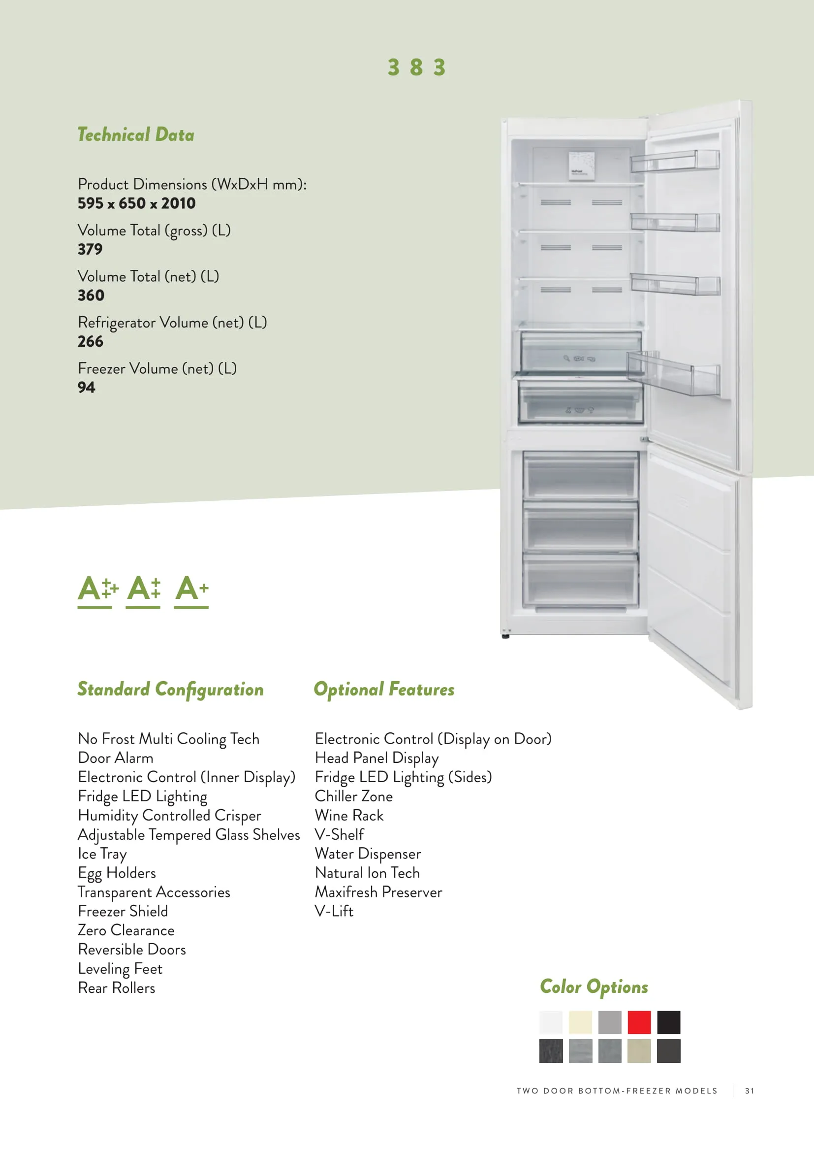 No-Frost Double Door Export Refrigerator (Tropical Climate) Model 158 — Major Appliances, Refrigeration & Consumer Electronics | AFRIMEKS Foreign Trade