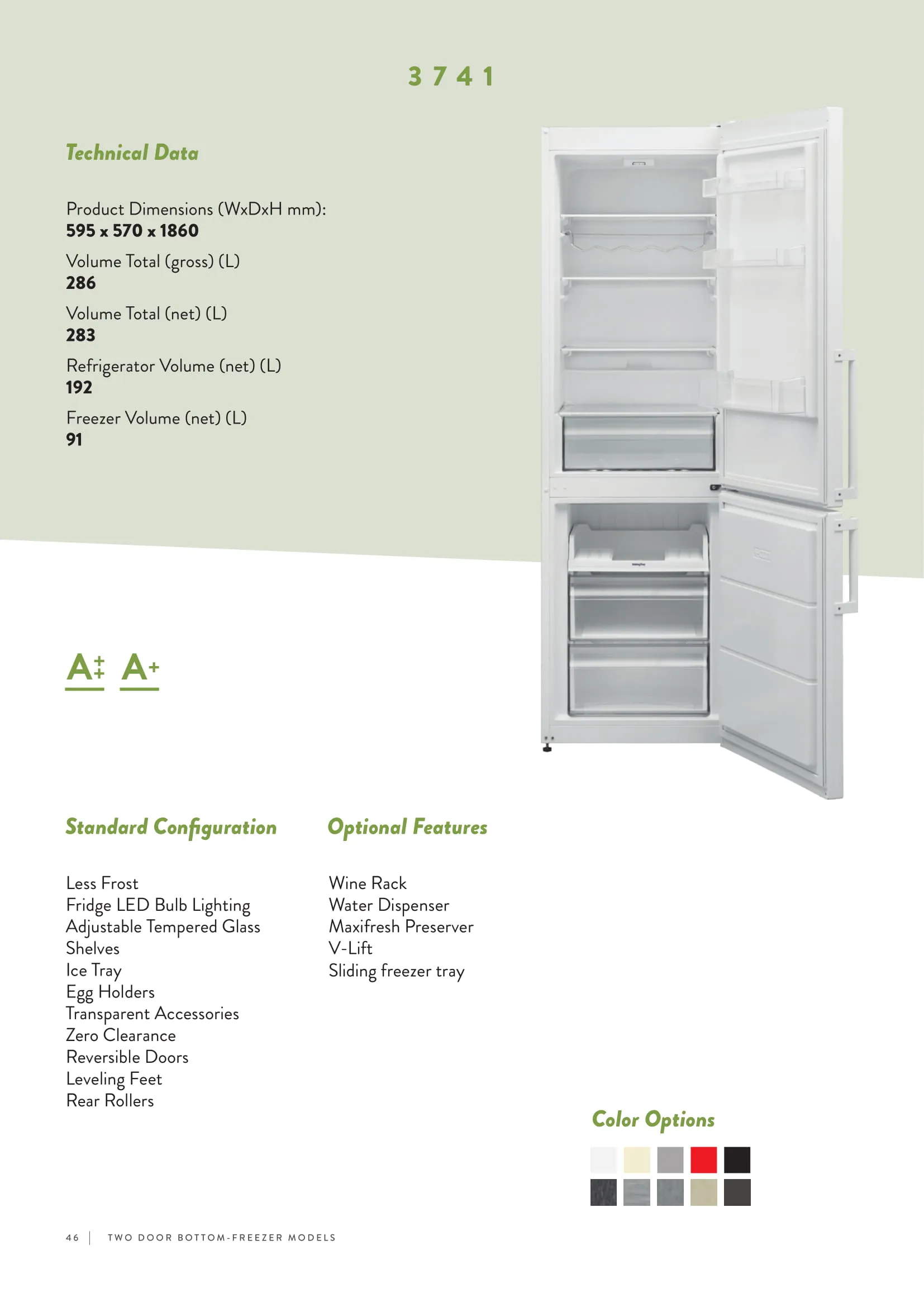 No-Frost Double Door Export Refrigerator (Tropical Climate) Model 16 — Major Appliances, Refrigeration & Consumer Electronics | AFRIMEKS Foreign Trade