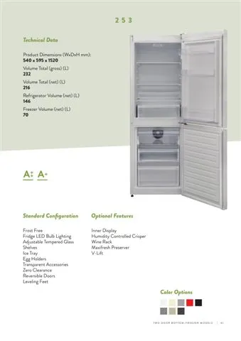 No-Frost Double Door Export Refrigerator (Tropical Climate) Model 51 — Major Appliances, Refrigeration & Consumer Electronics | AFRIMEKS Foreign Trade