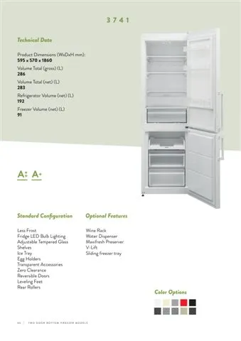 No-Frost Double Door Export Refrigerator (Tropical Climate) Model 62 — Major Appliances, Refrigeration & Consumer Electronics | AFRIMEKS Foreign Trade