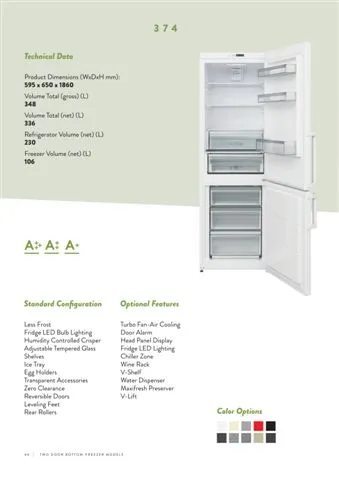 No-Frost Double Door Export Refrigerator (Tropical Climate) Model 43 — Major Appliances, Refrigeration & Consumer Electronics | AFRIMEKS Foreign Trade