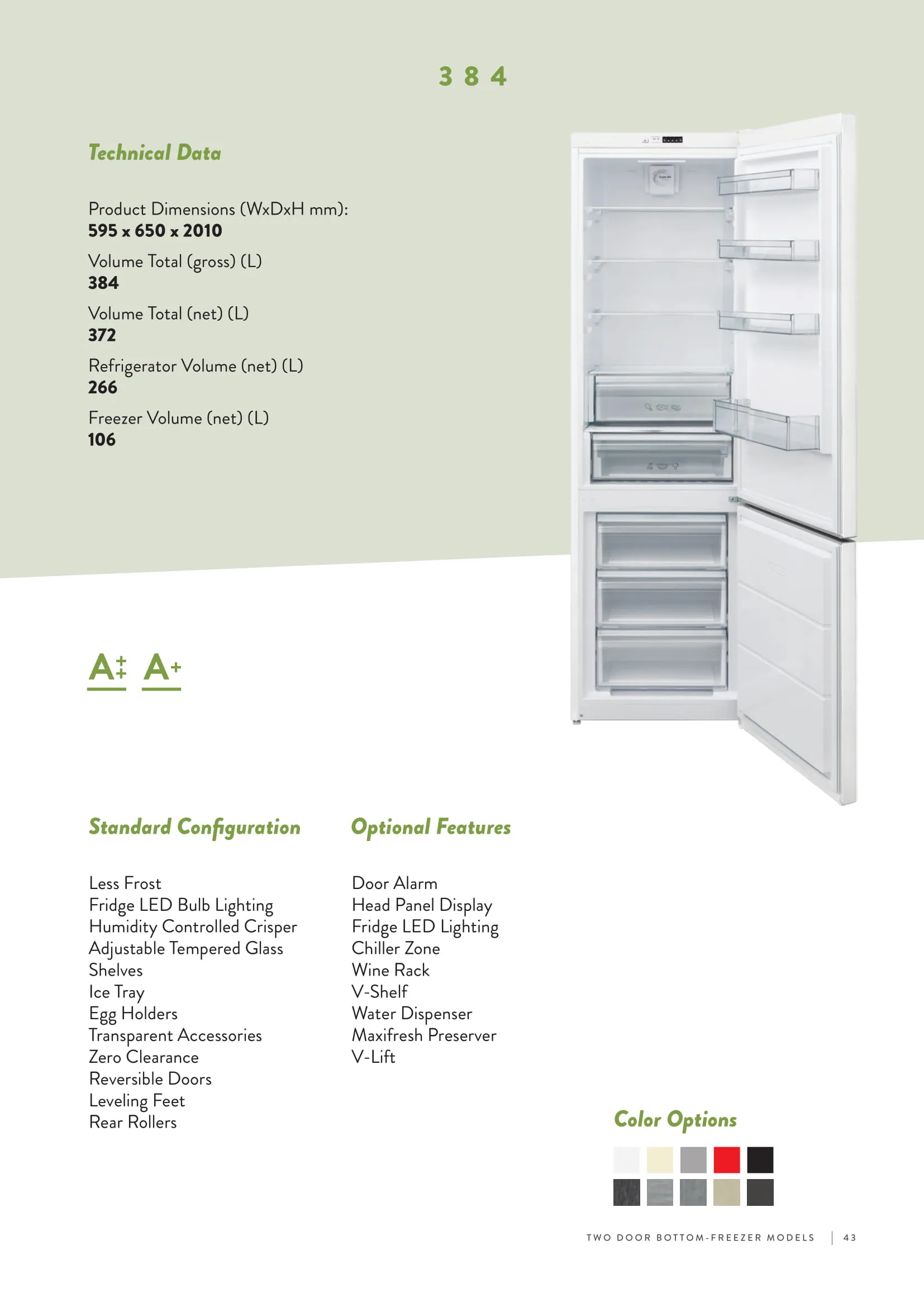 No-Frost Double Door Export Refrigerator (Tropical Climate) Model 87 — Major Appliances, Refrigeration & Consumer Electronics | AFRIMEKS Foreign Trade
