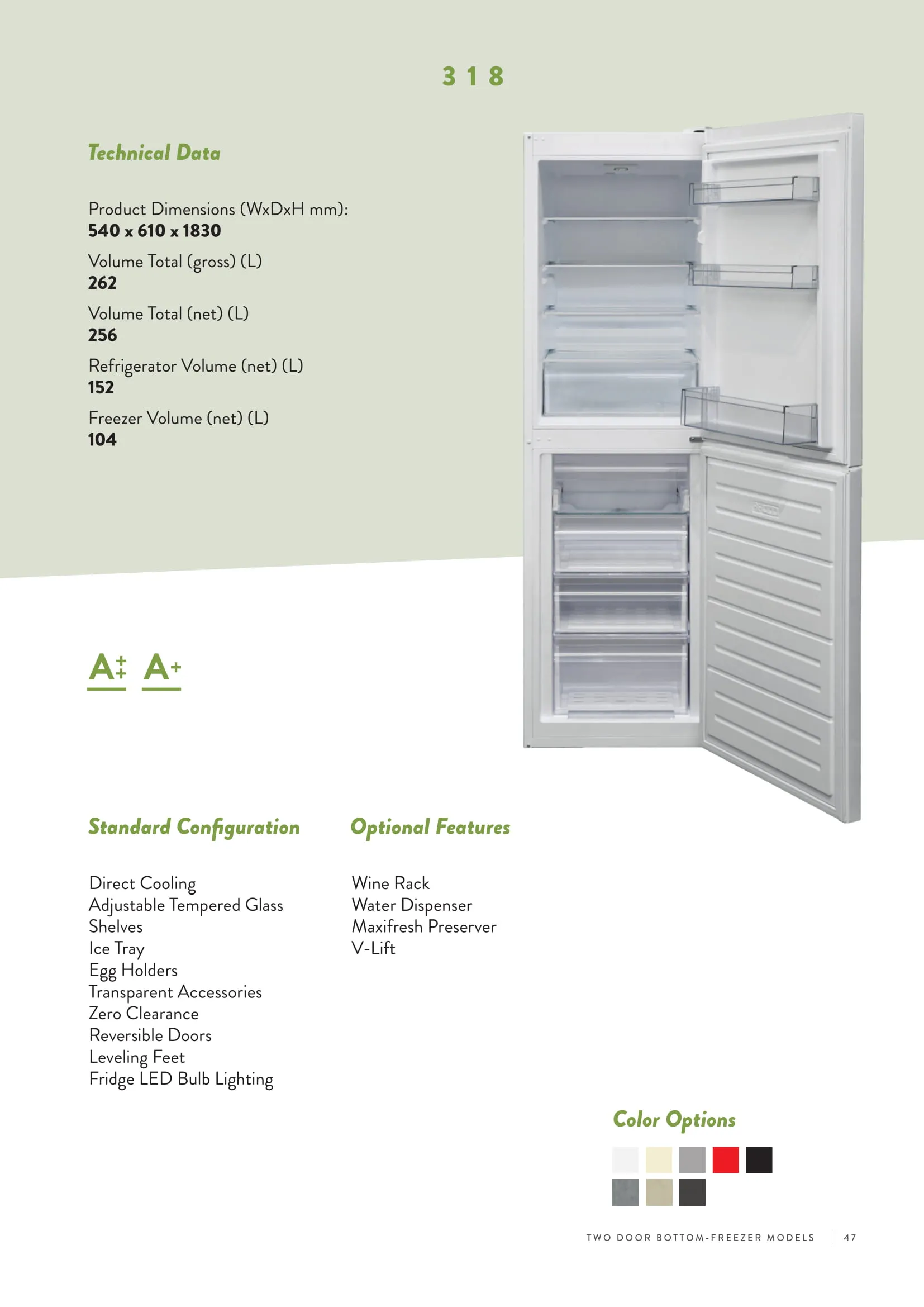 No-Frost Double Door Export Refrigerator (Tropical Climate) Model 88 — Major Appliances, Refrigeration & Consumer Electronics | AFRIMEKS Foreign Trade