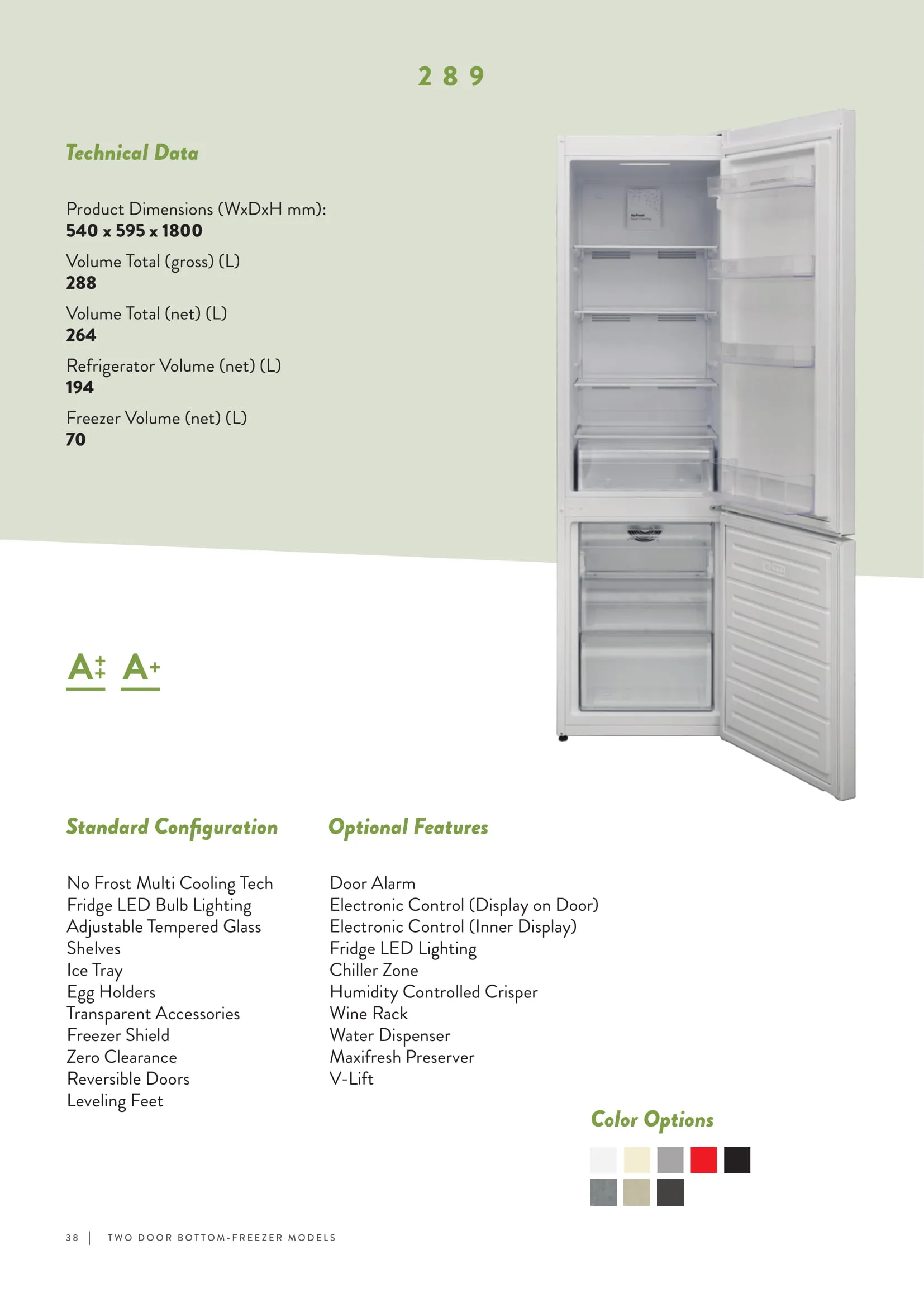 No-Frost Double Door Export Refrigerator (Tropical Climate) Model 166 — Major Appliances, Refrigeration & Consumer Electronics | AFRIMEKS Foreign Trade