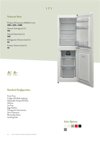 No-Frost Double Door Export Refrigerator (Tropical Climate) Model 50 — Major Appliances, Refrigeration & Consumer Electronics | AFRIMEKS Foreign Trade