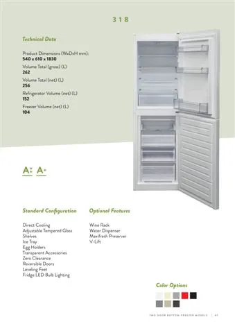 No-Frost Double Door Export Refrigerator (Tropical Climate) Model 36 — Major Appliances, Refrigeration & Consumer Electronics | AFRIMEKS Foreign Trade