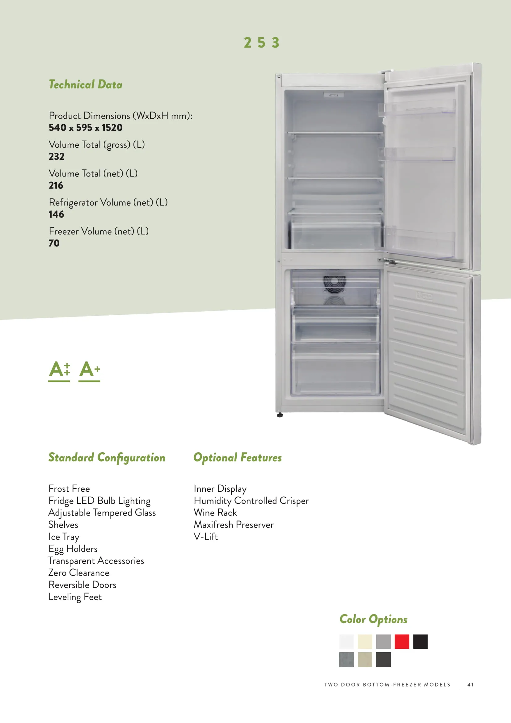 No-Frost Double Door Export Refrigerator (Tropical Climate) Model 58 — Major Appliances, Refrigeration & Consumer Electronics | AFRIMEKS Foreign Trade