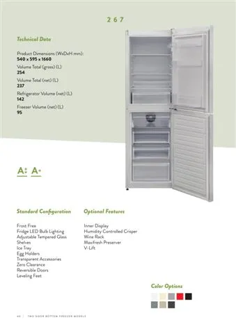 No-Frost Double Door Export Refrigerator (Tropical Climate) Model 20 — Major Appliances, Refrigeration & Consumer Electronics | AFRIMEKS Foreign Trade