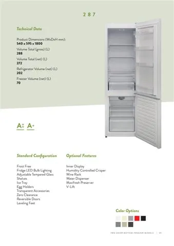 No-Frost Double Door Export Refrigerator (Tropical Climate) Model 76 — Major Appliances, Refrigeration & Consumer Electronics | AFRIMEKS Foreign Trade
