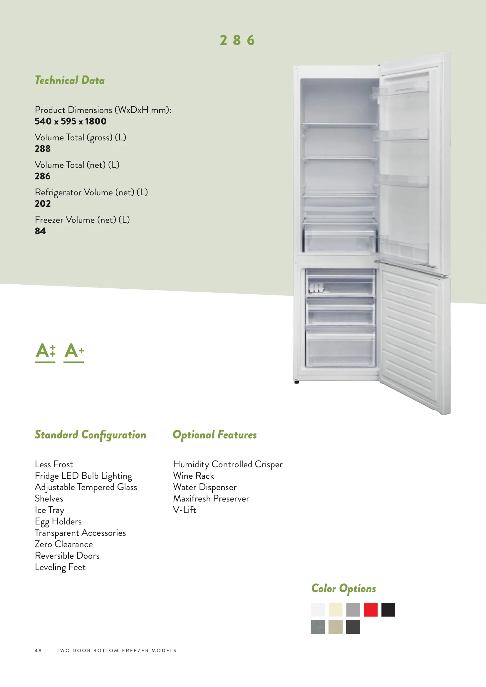 No-Frost Double Door Export Refrigerator (Tropical Climate) Model 171 — Major Appliances, Refrigeration & Consumer Electronics | AFRIMEKS Foreign Trade