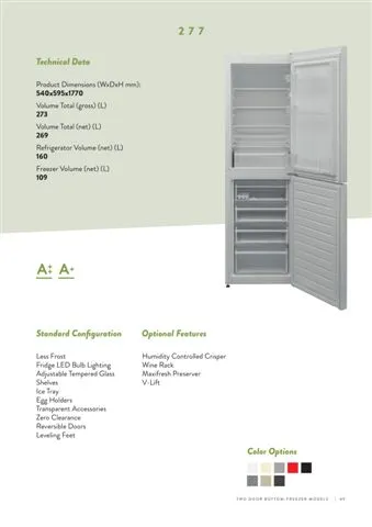 No-Frost Double Door Export Refrigerator (Tropical Climate) Model 182 — Major Appliances, Refrigeration & Consumer Electronics | AFRIMEKS Foreign Trade