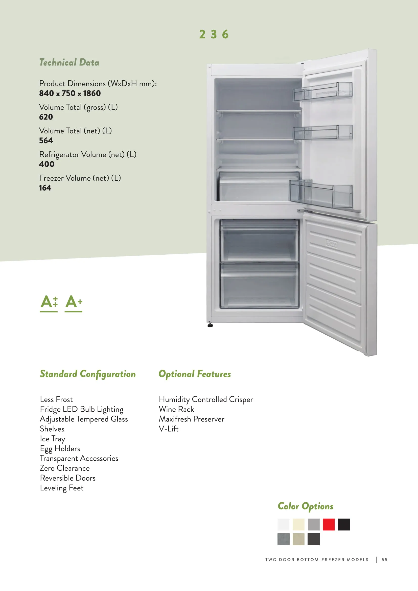 No-Frost Double Door Export Refrigerator (Tropical Climate) Model 22 — Major Appliances, Refrigeration & Consumer Electronics | AFRIMEKS Foreign Trade