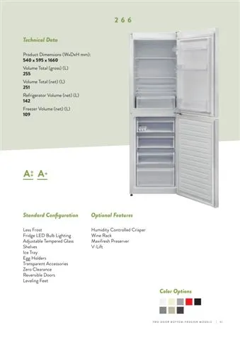 No-Frost Double Door Export Refrigerator (Tropical Climate) Model 46 — Major Appliances, Refrigeration & Consumer Electronics | AFRIMEKS Foreign Trade
