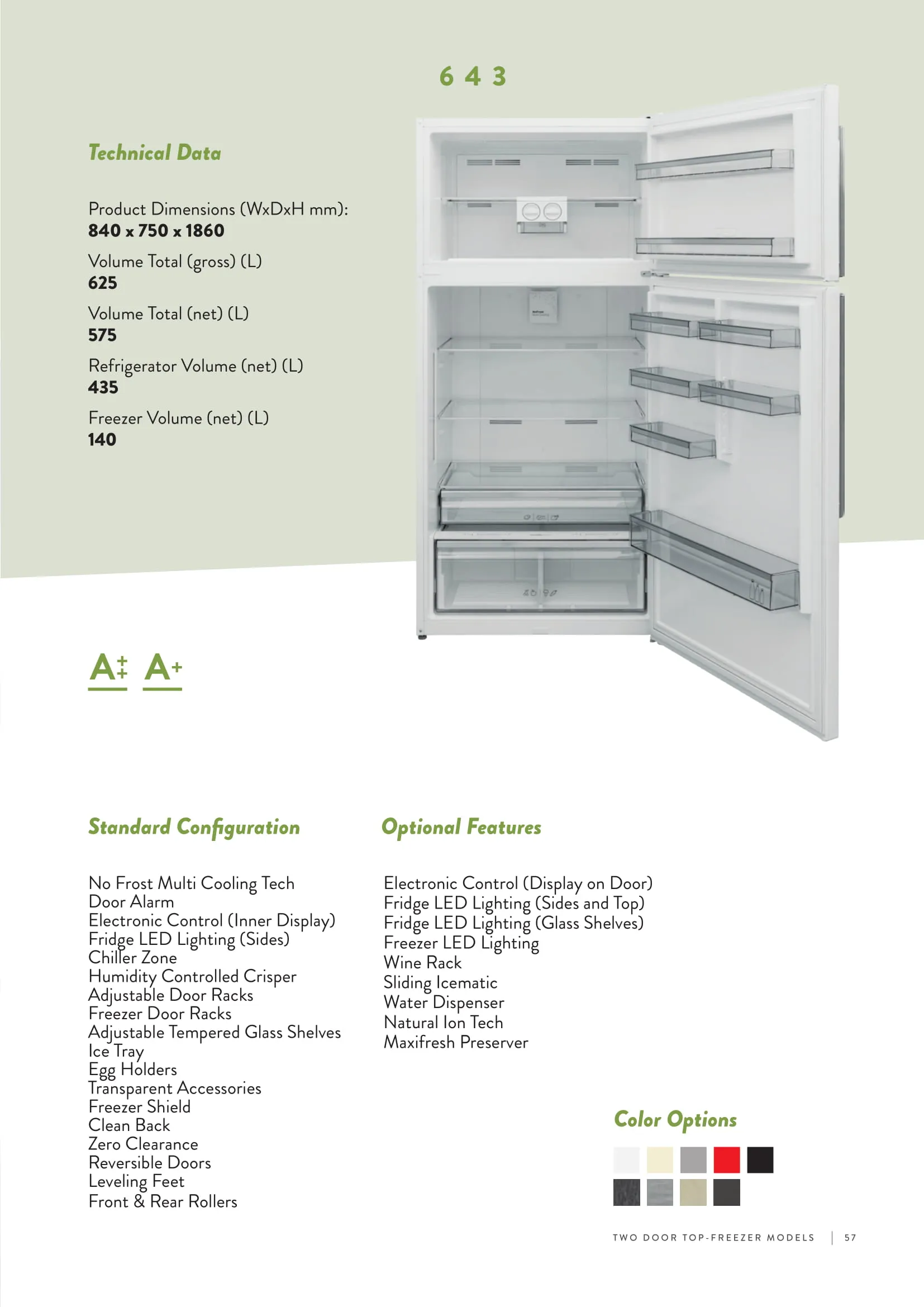 No-Frost Double Door Export Refrigerator (Tropical Climate) Model 116 — Major Appliances, Refrigeration & Consumer Electronics | AFRIMEKS Foreign Trade