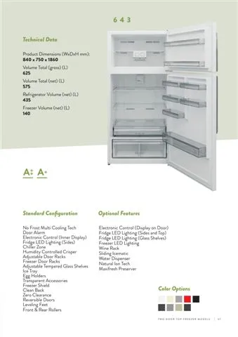 No-Frost Double Door Export Refrigerator (Tropical Climate) Model 42 — Major Appliances, Refrigeration & Consumer Electronics | AFRIMEKS Foreign Trade