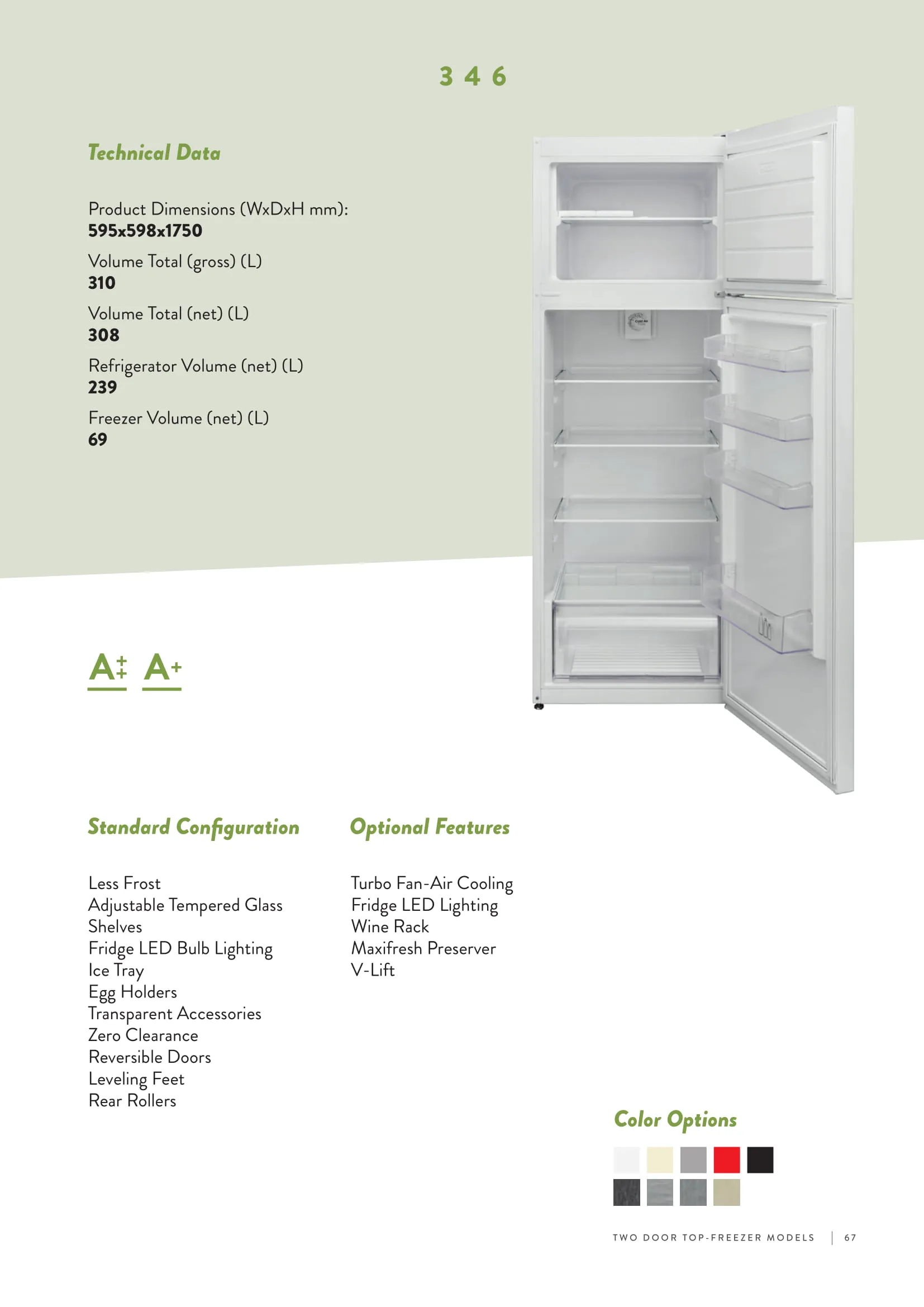 No-Frost Double Door Export Refrigerator (Tropical Climate) Model 163 — Major Appliances, Refrigeration & Consumer Electronics | AFRIMEKS Foreign Trade
