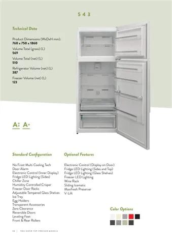 No-Frost Double Door Export Refrigerator (Tropical Climate) Model 144 — Major Appliances, Refrigeration & Consumer Electronics | AFRIMEKS Foreign Trade