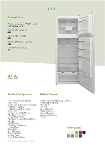 No-Frost Double Door Export Refrigerator (Tropical Climate) Model 99 — Major Appliances, Refrigeration & Consumer Electronics | AFRIMEKS Foreign Trade