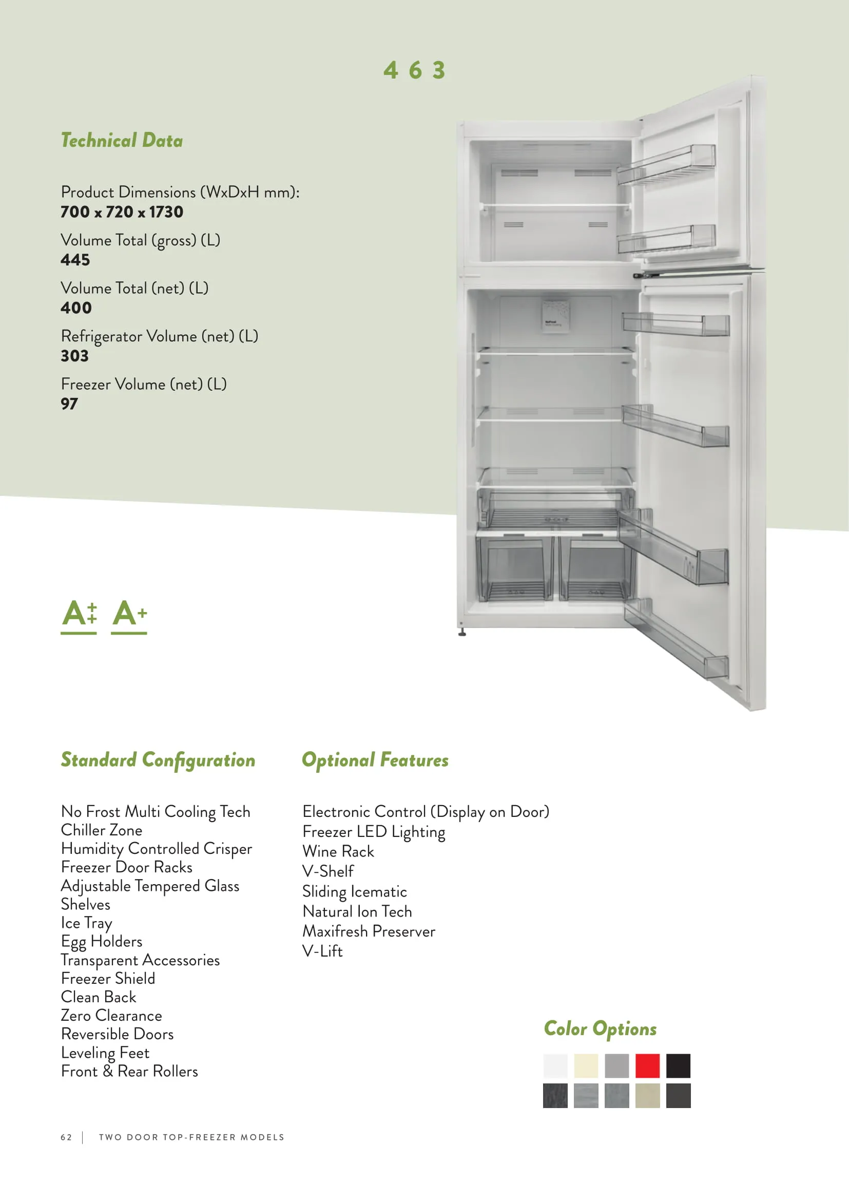 No-Frost Double Door Export Refrigerator (Tropical Climate) Model 56 — Major Appliances, Refrigeration & Consumer Electronics | AFRIMEKS Foreign Trade