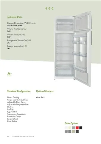 No-Frost Double Door Export Refrigerator (Tropical Climate) Model 127 — Major Appliances, Refrigeration & Consumer Electronics | AFRIMEKS Foreign Trade
