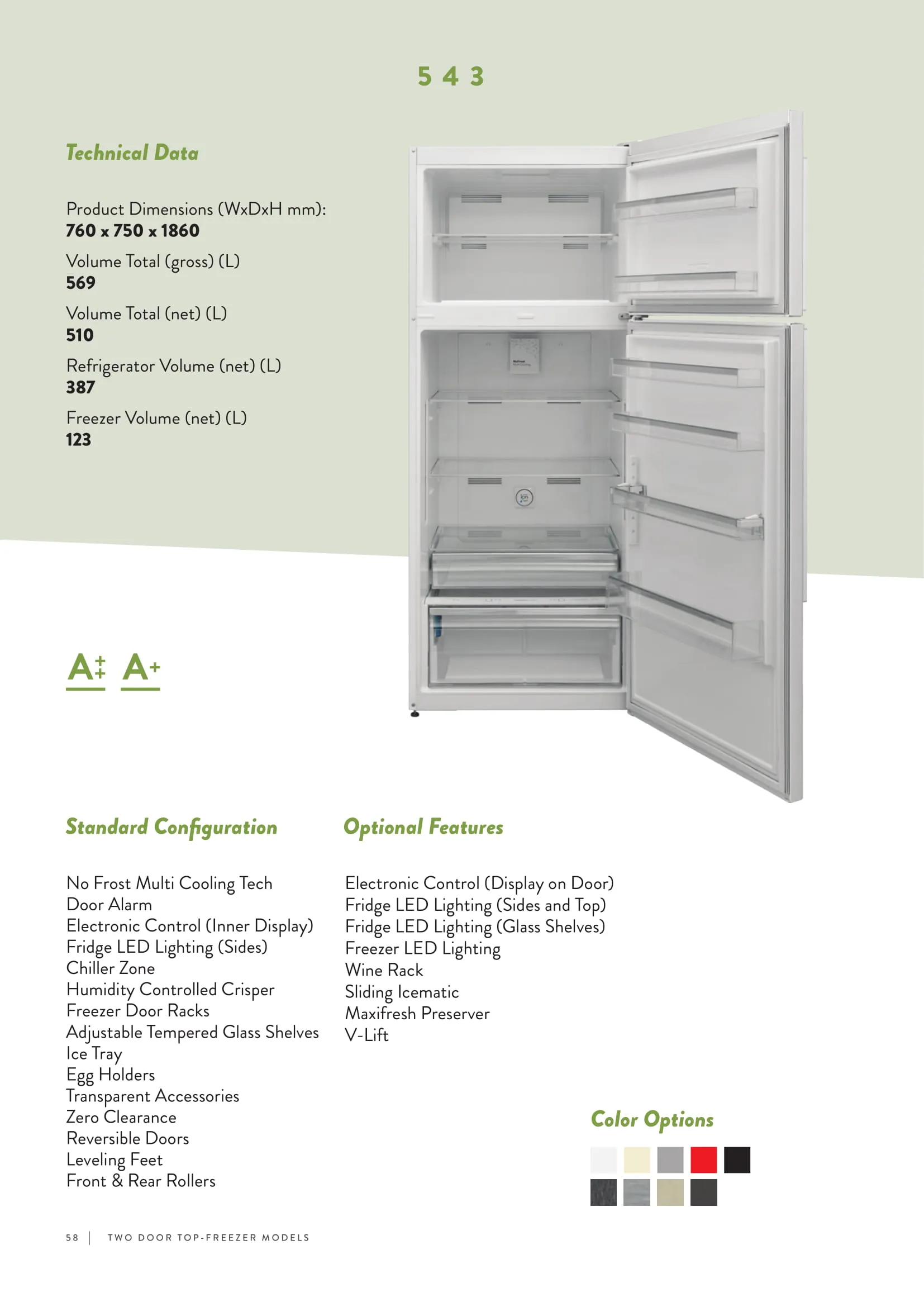 No-Frost Double Door Export Refrigerator (Tropical Climate) Model 37 — Major Appliances, Refrigeration & Consumer Electronics | AFRIMEKS Foreign Trade