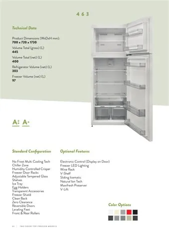 No-Frost Double Door Export Refrigerator (Tropical Climate) Model 114 — Major Appliances, Refrigeration & Consumer Electronics | AFRIMEKS Foreign Trade