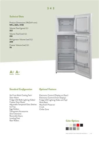 No-Frost Double Door Export Refrigerator (Tropical Climate) Model 84 — Major Appliances, Refrigeration & Consumer Electronics | AFRIMEKS Foreign Trade