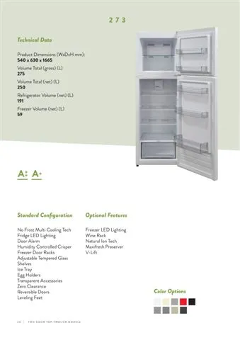 No-Frost Double Door Export Refrigerator (Tropical Climate) Model 60 — Major Appliances, Refrigeration & Consumer Electronics | AFRIMEKS Foreign Trade