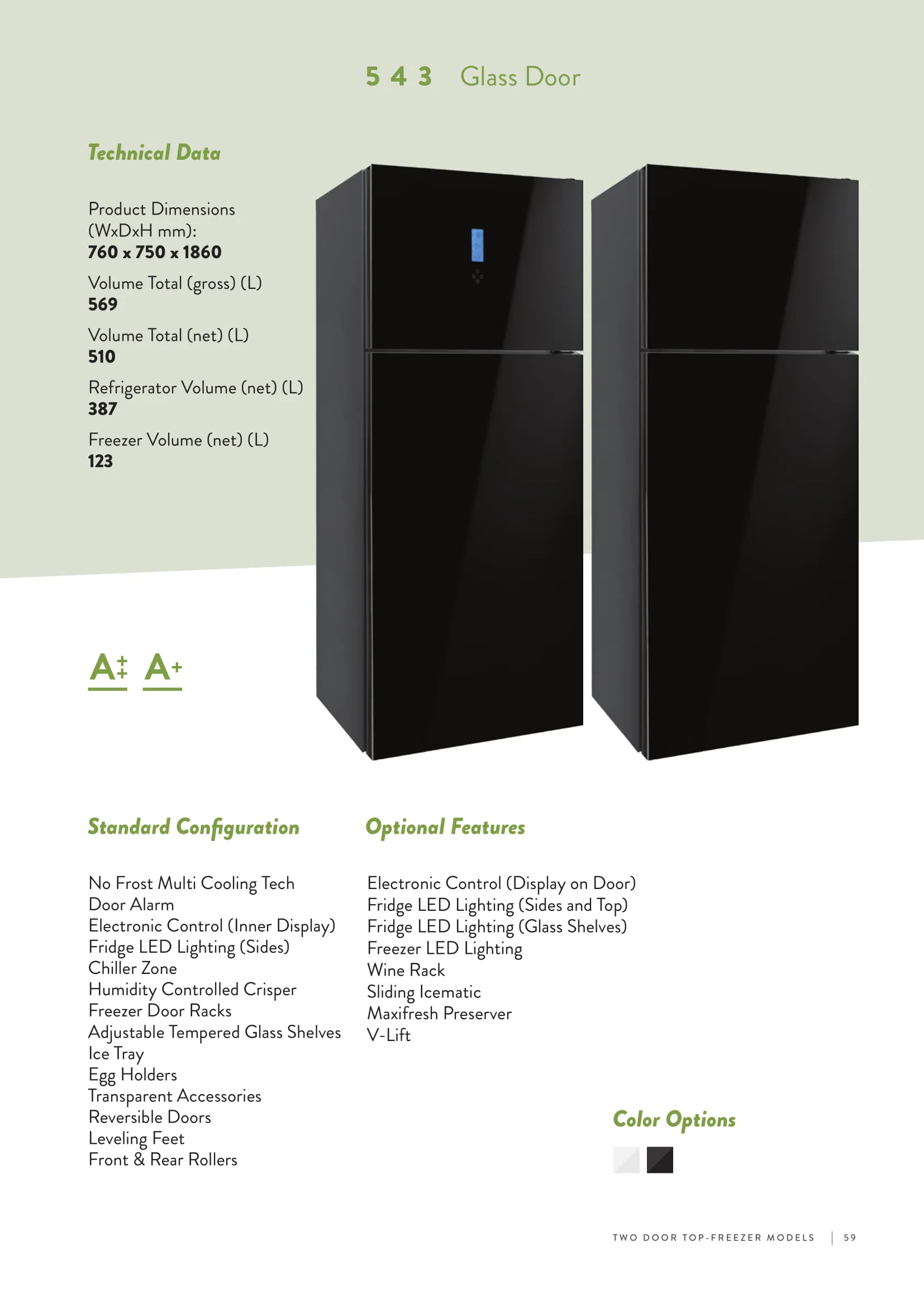 No-Frost Double Door Export Refrigerator (Tropical Climate) Model 184 — Major Appliances, Refrigeration & Consumer Electronics | AFRIMEKS Foreign Trade