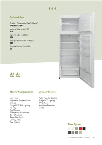 No-Frost Double Door Export Refrigerator (Tropical Climate) Model 66 — Major Appliances, Refrigeration & Consumer Electronics | AFRIMEKS Foreign Trade