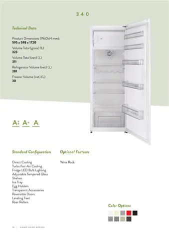 No-Frost Double Door Export Refrigerator (Tropical Climate) Model 181 — Major Appliances, Refrigeration & Consumer Electronics | AFRIMEKS Foreign Trade