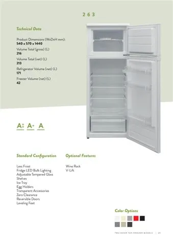 No-Frost Double Door Export Refrigerator (Tropical Climate) Model 38 — Major Appliances, Refrigeration & Consumer Electronics | AFRIMEKS Foreign Trade