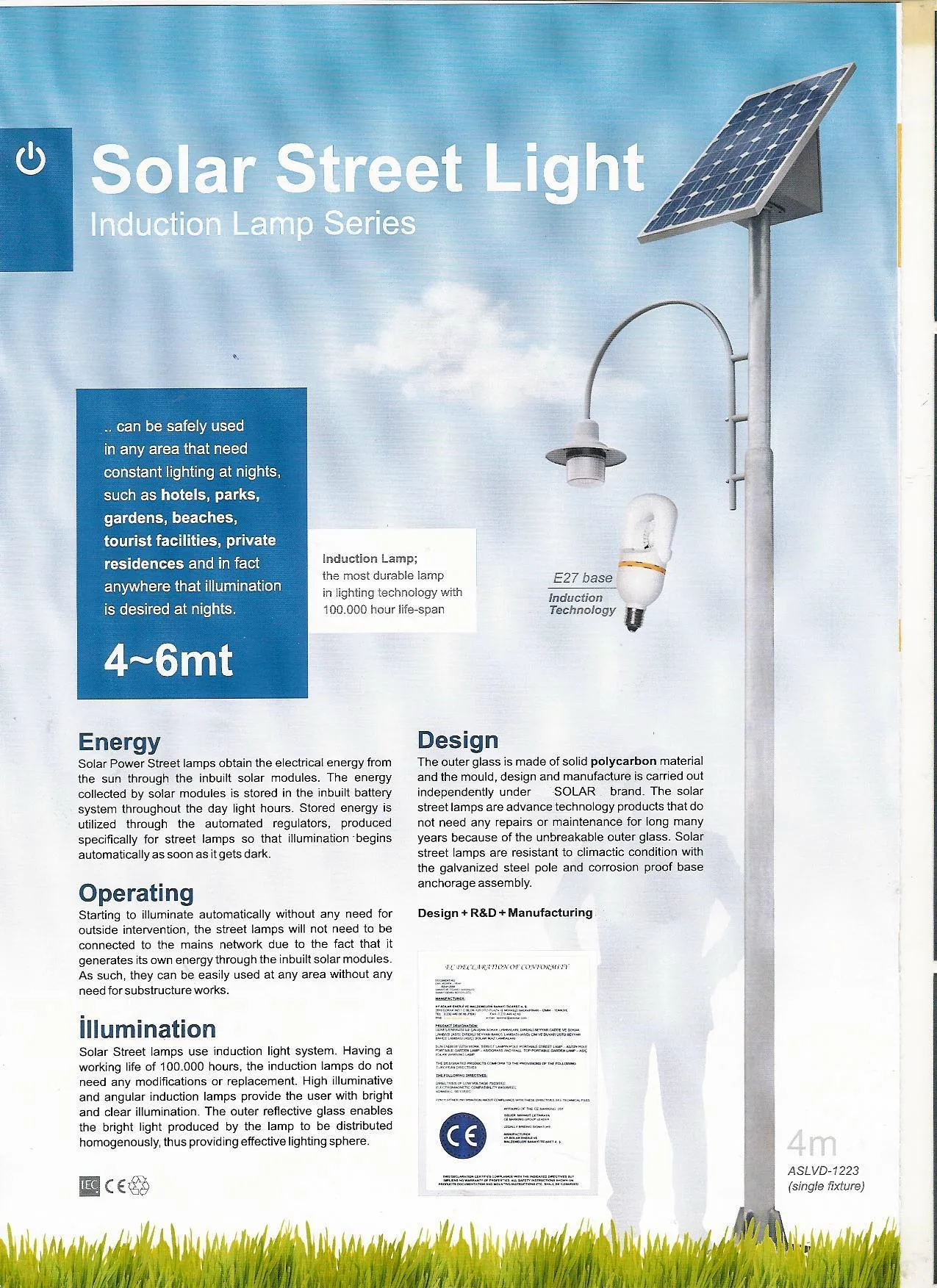 All-in-One Integrated Solar LED Street Light (Lithium Battery) Model SSL-01 — Solar Energy Systems, SPS Power Packs & Lighting | AFRIMEKS Foreign Trade