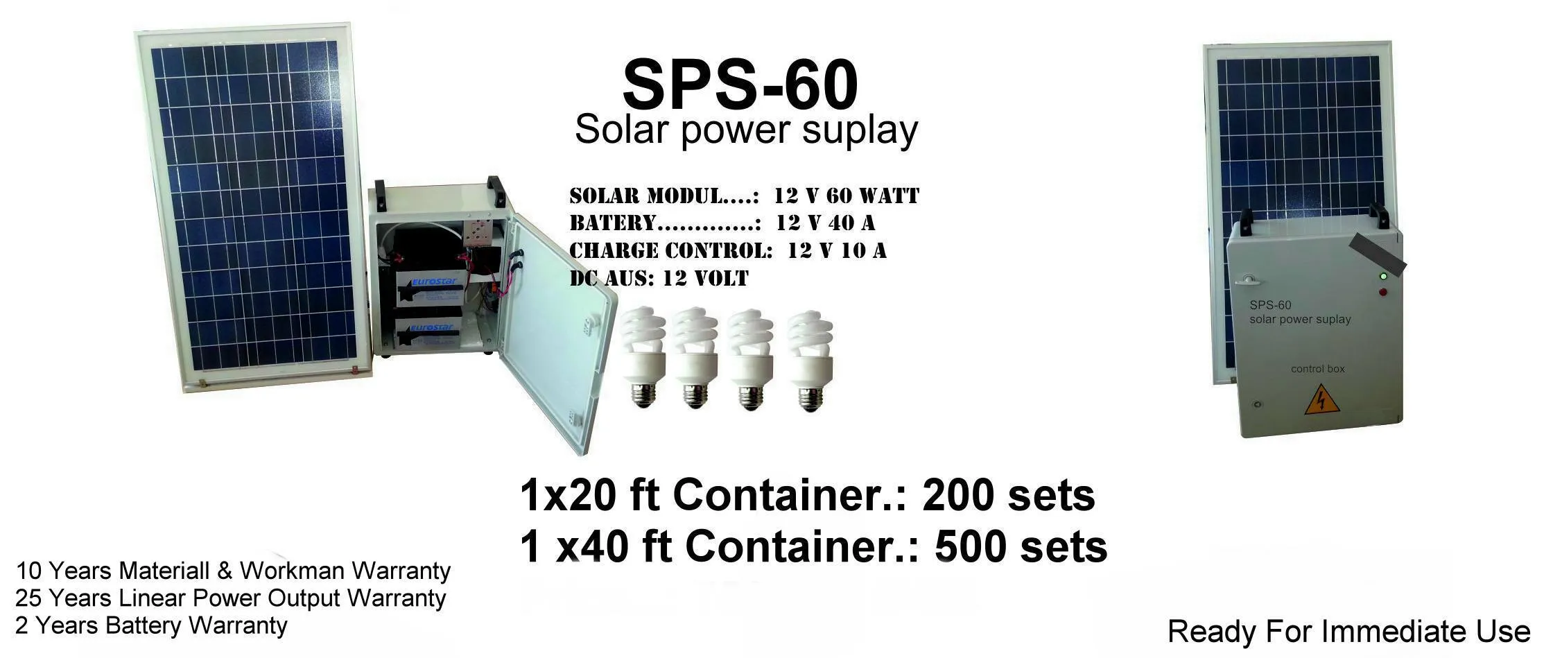 SPS-60 Standalone Solar Power Generator & Lighting Kit Model 14 — Solar Energy Systems, SPS Power Packs & Lighting | AFRIMEKS Foreign Trade