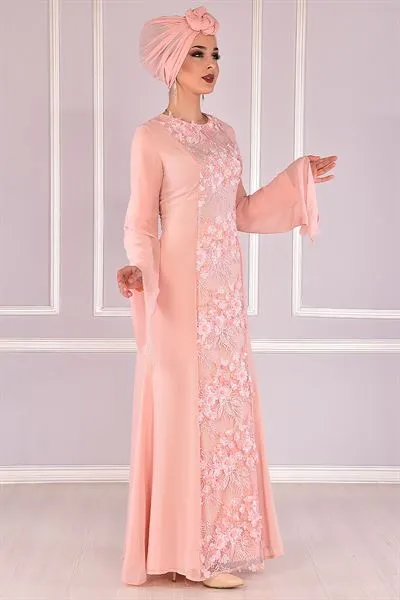 3D Floral Applique Mermaid Evening Gown Pudr — Export Series 15 — Women's Fashion, Evening Gowns, Modest Wear & Hajj Clothing | AFRIMEKS Foreign Trade