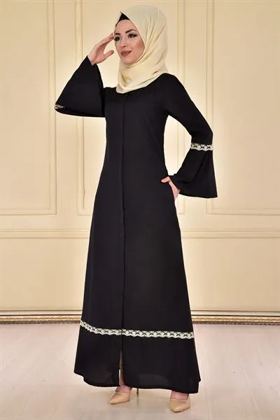Flounce Sleeve Abaya Black — Export Series 11 — Women's Fashion, Evening Gowns, Modest Wear & Hajj Clothing | AFRIMEKS Foreign Trade